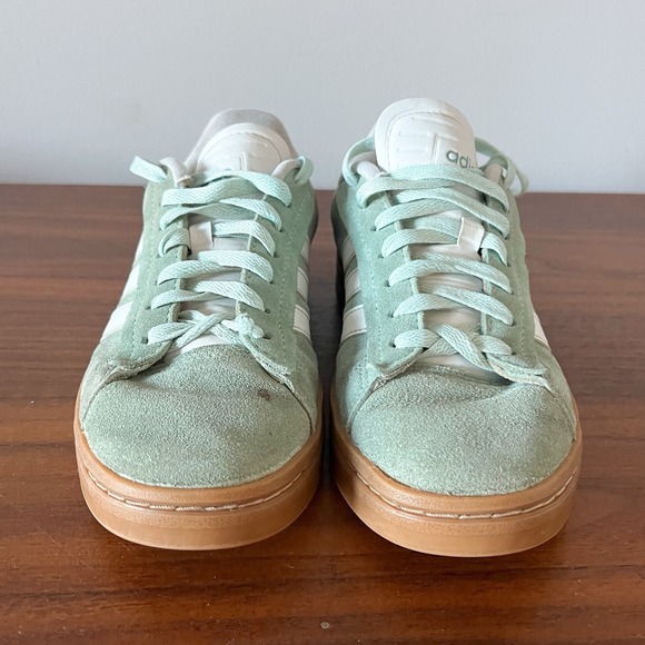 Adidas Suede Low Top Sneakers Mint Green Gum Sole Women's 6 Casual Shoes - Picture 6 of 11